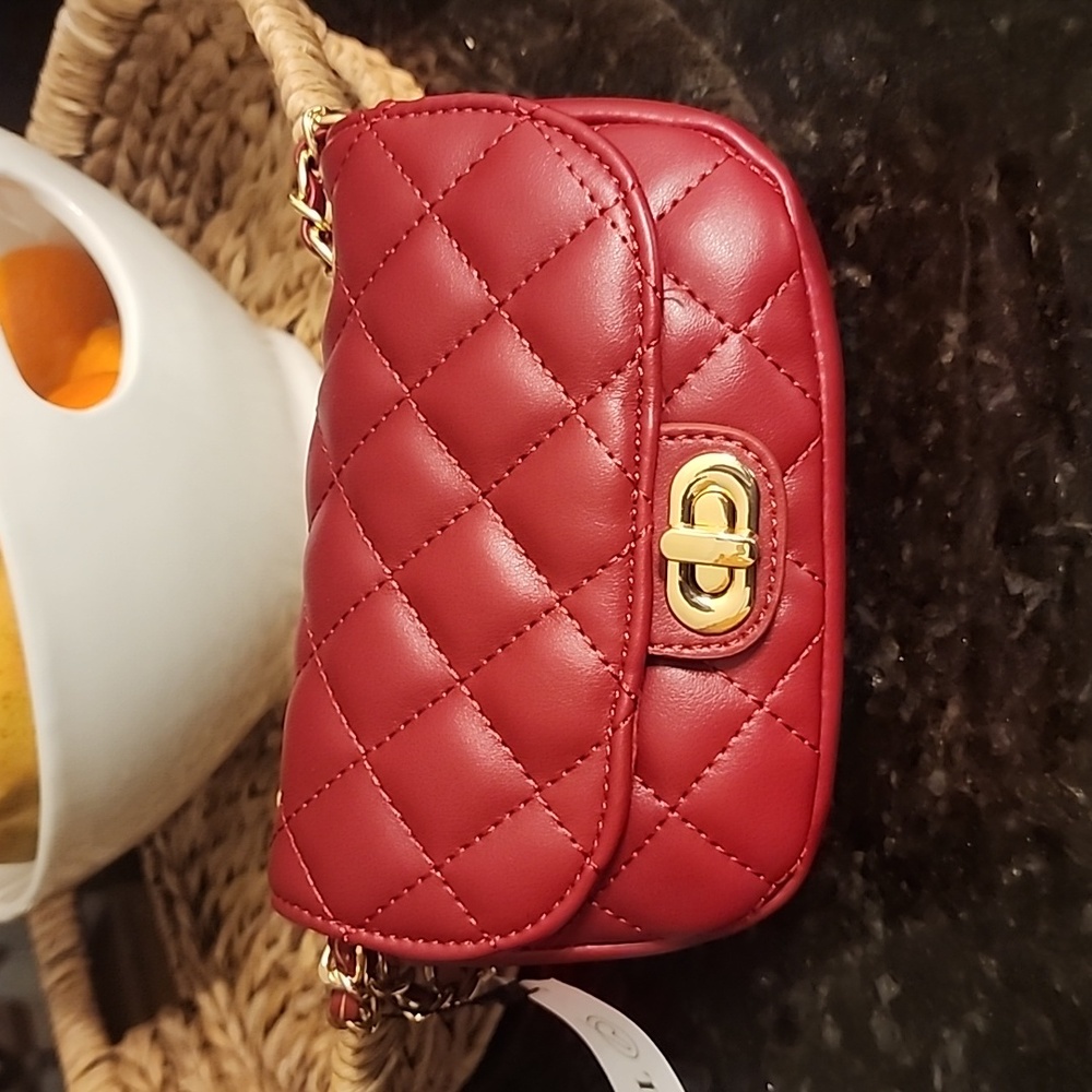 Red quilted bag